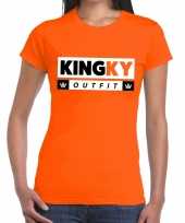 Oranje kingky outfit t shirt dames
